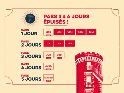 PASS 3 & 4 JOURS : SOLD OUT ! 🙌 - Festival Beauregard